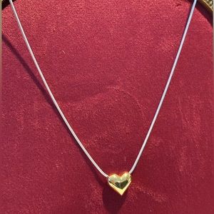 925 silver gold plated heart necklace beautiful